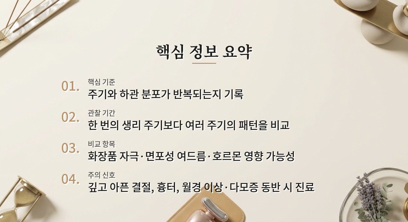 생리 전 턱여드름이 반복될 때 화장품만 바꾸면 해결될까요? 비교 가이드