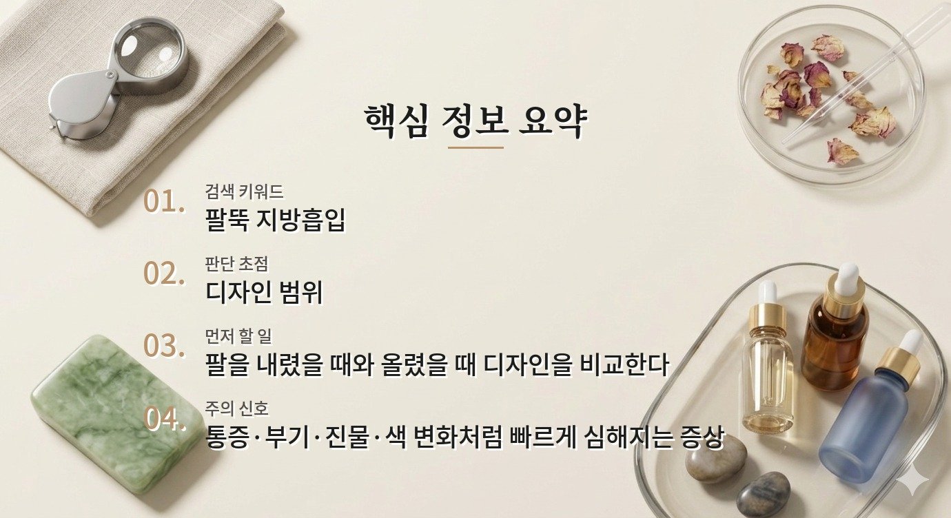 팔뚝 지방흡입 전 겨드랑이와 등 라인까지 보는 이유 비교 가이드