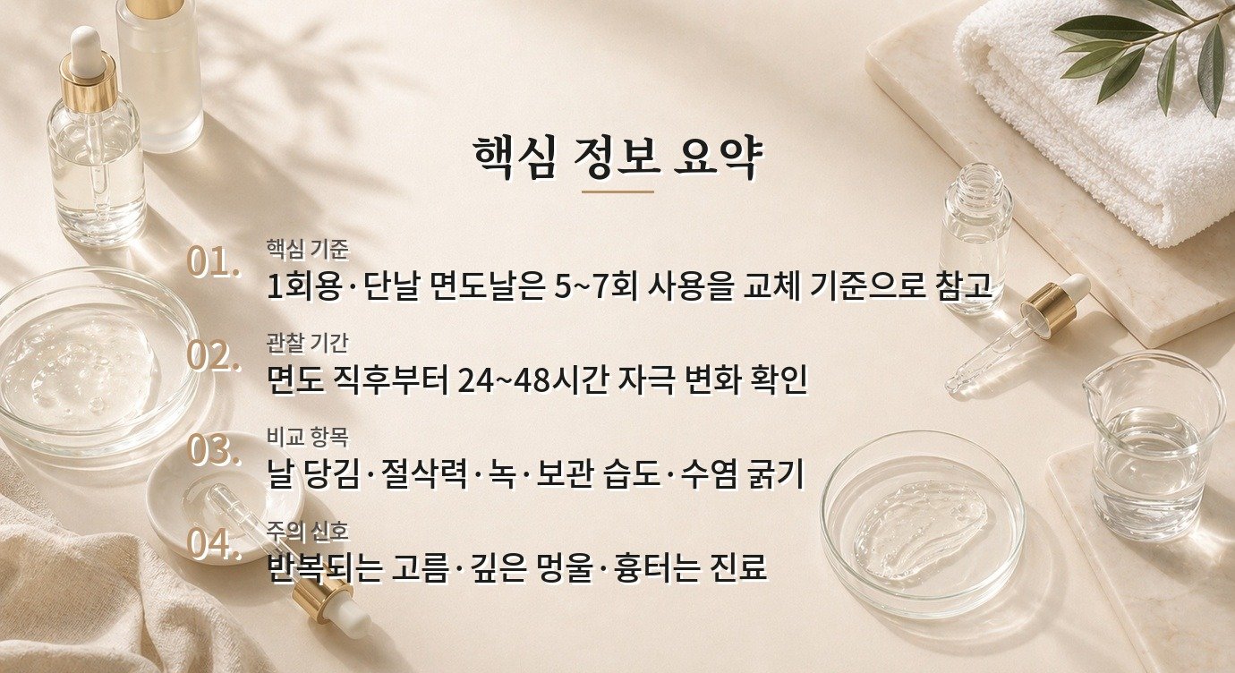 남자 면도날은 얼마나 자주 바꿔야 피부 트러블을 줄일 수 있나요? 비교 가이드