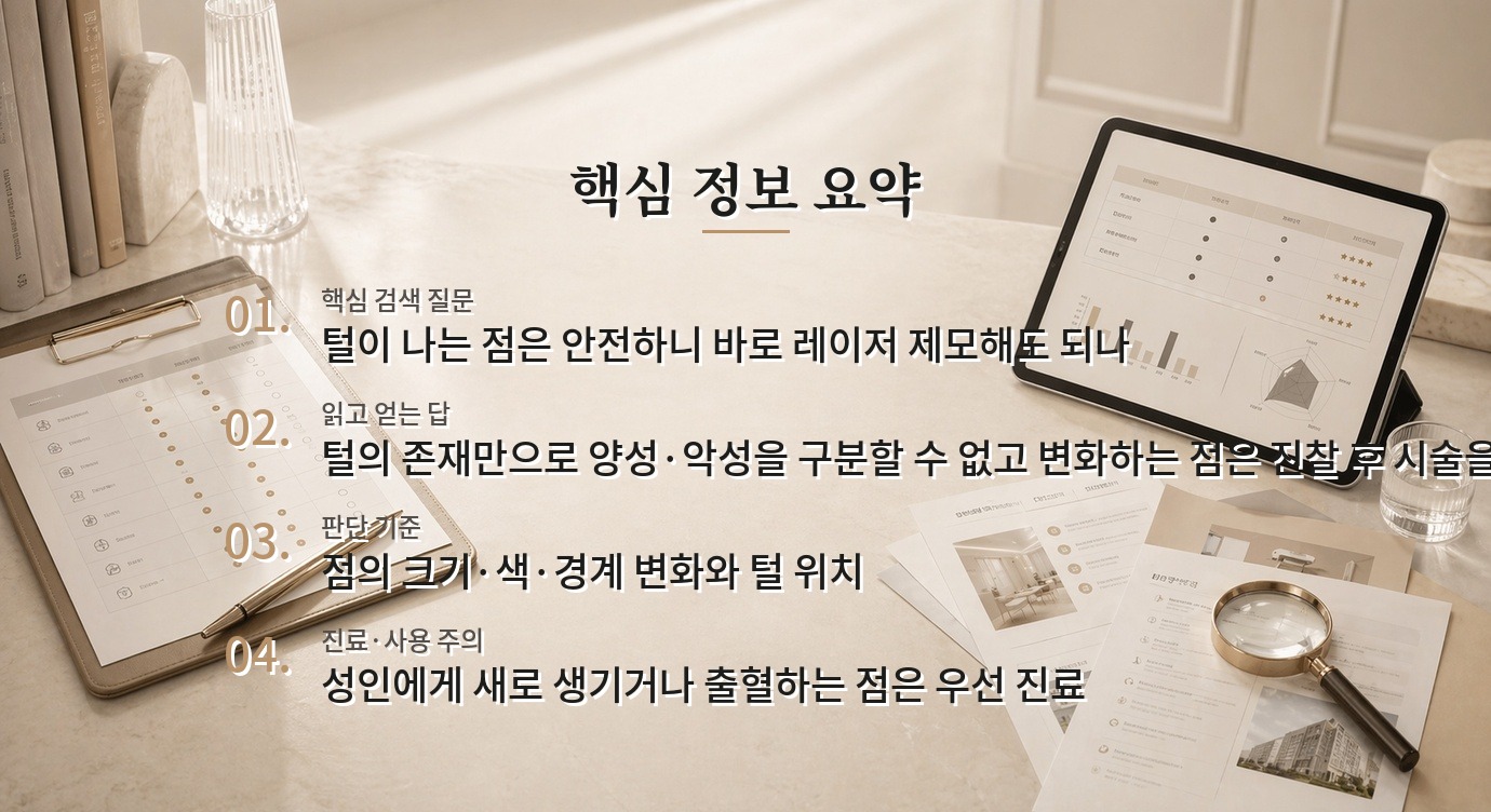 남자 얼굴 점에서 굵은 털이 자란다면, 제모 전에 피부 병변부터 확인할 이유 비교 가이드