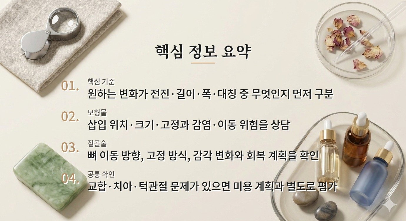 턱끝성형 보형물과 절골술, 원하는 변화에 따라 달라지는 선택 비교 가이드