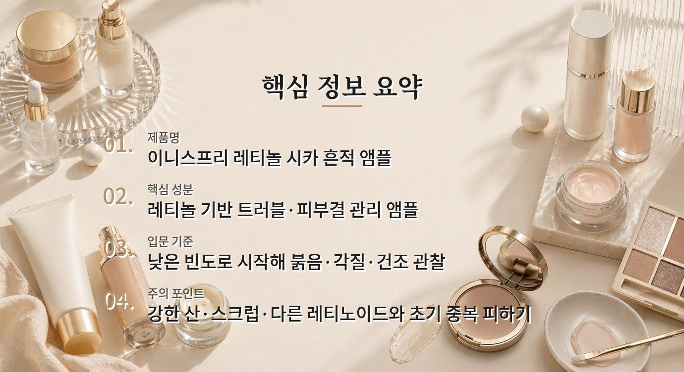이니스프리 레티놀 시카 흔적 앰플, 입문자가 빈도보다 먼저 볼 자극 신호 비교 가이드