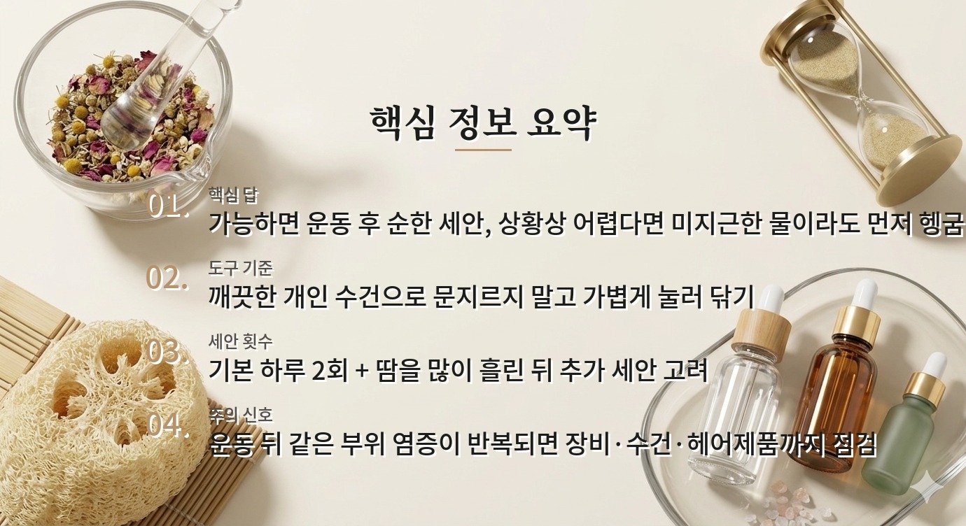 헬스 후 땀난 얼굴은 물로만 씻어도 될까요? 비교 가이드