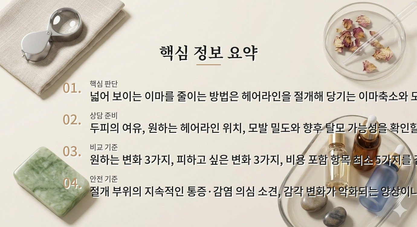 남자 이마축소, 헤어라인 모발이식과 선택이 갈리는 조건 비교 가이드