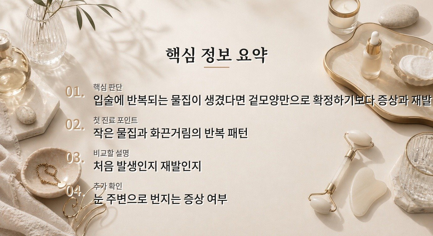 남자 입술포진은 피부과와 내과 중 어디로 가야 하나요? 비교 가이드