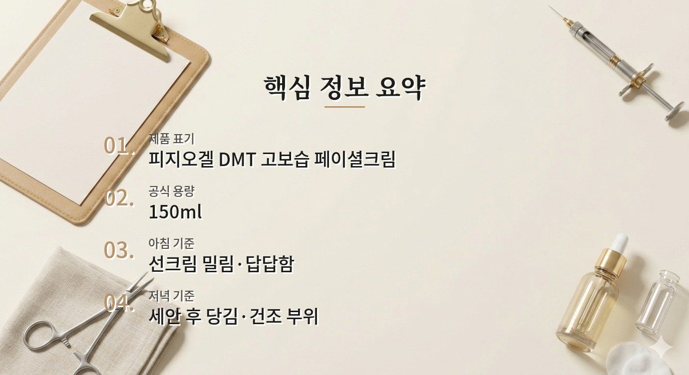 피지오겔 DMT 고보습 페이셜크림, 건조한 피부의 아침·저녁 사용 판단 비교 가이드