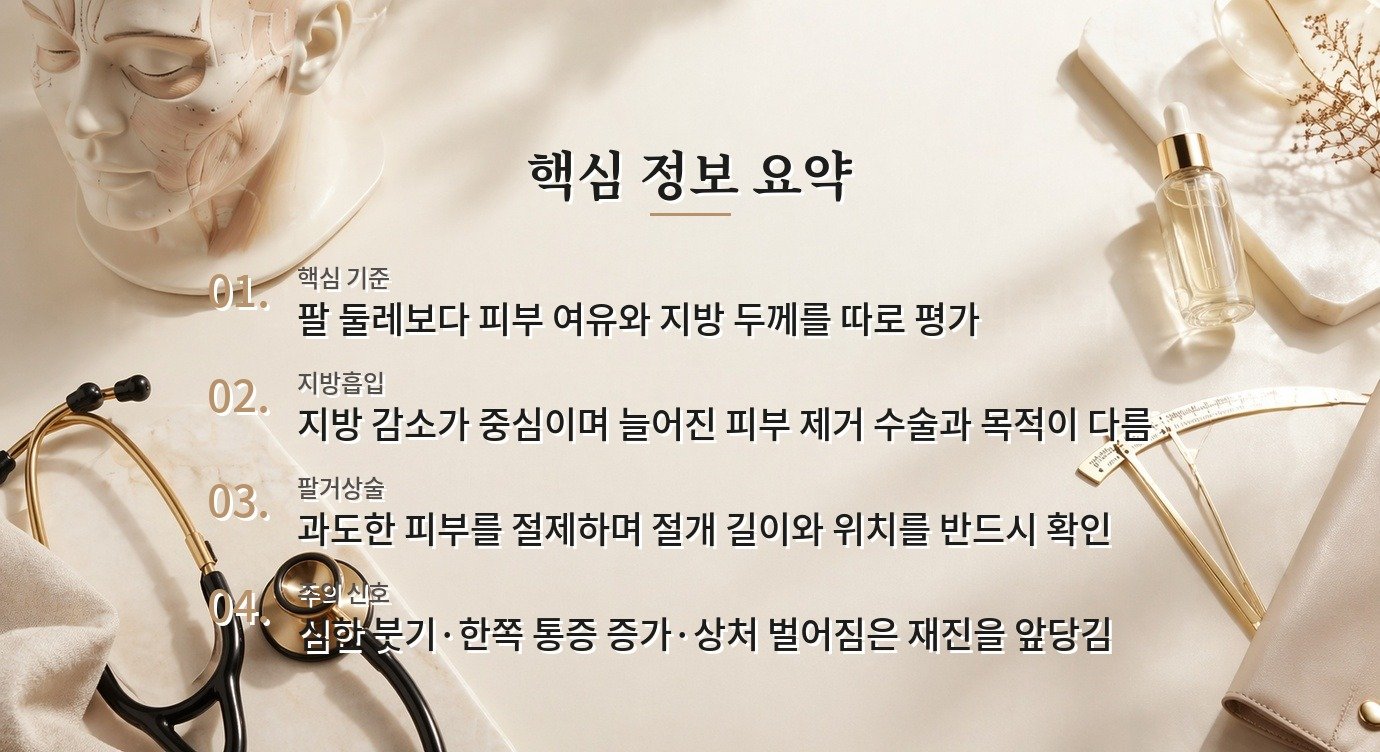 팔거상술, 지방흡입만으로 해결하기 어려운 팔 처짐을 보는 이유 비교 가이드