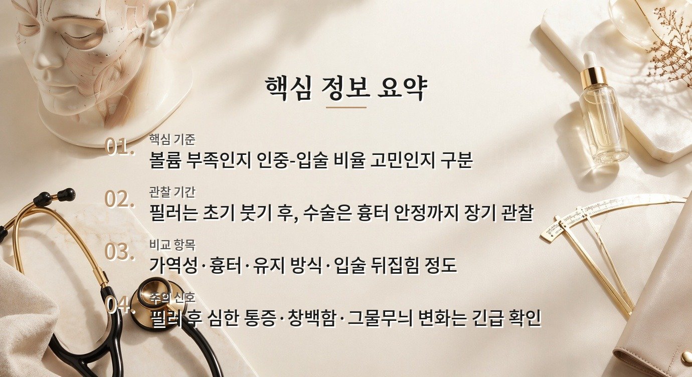 입술 필러와 립 리프트, 인중 길이와 입술 노출을 함께 보는 이유 비교 가이드