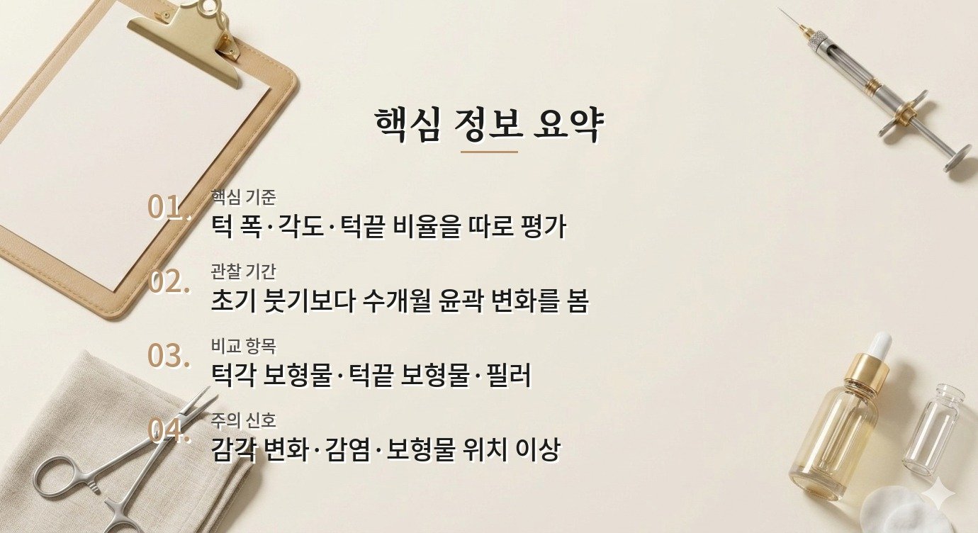 남자 턱각 보형물은 턱선을 더 넓고 각지게 만드는 수술인가요? 비교 가이드