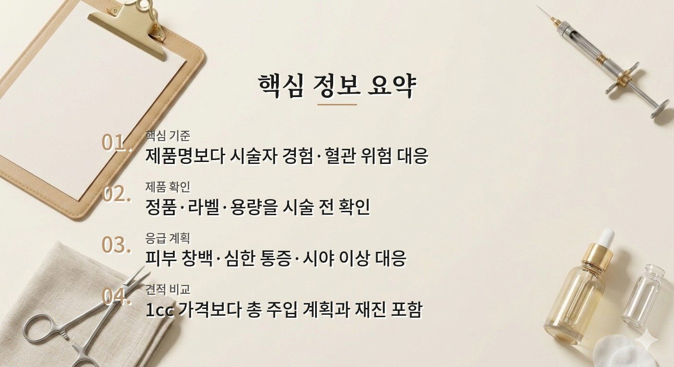 남자 이마필러 병원, 제품명보다 혈관 위험 대응을 먼저 확인할 이유 비교 가이드