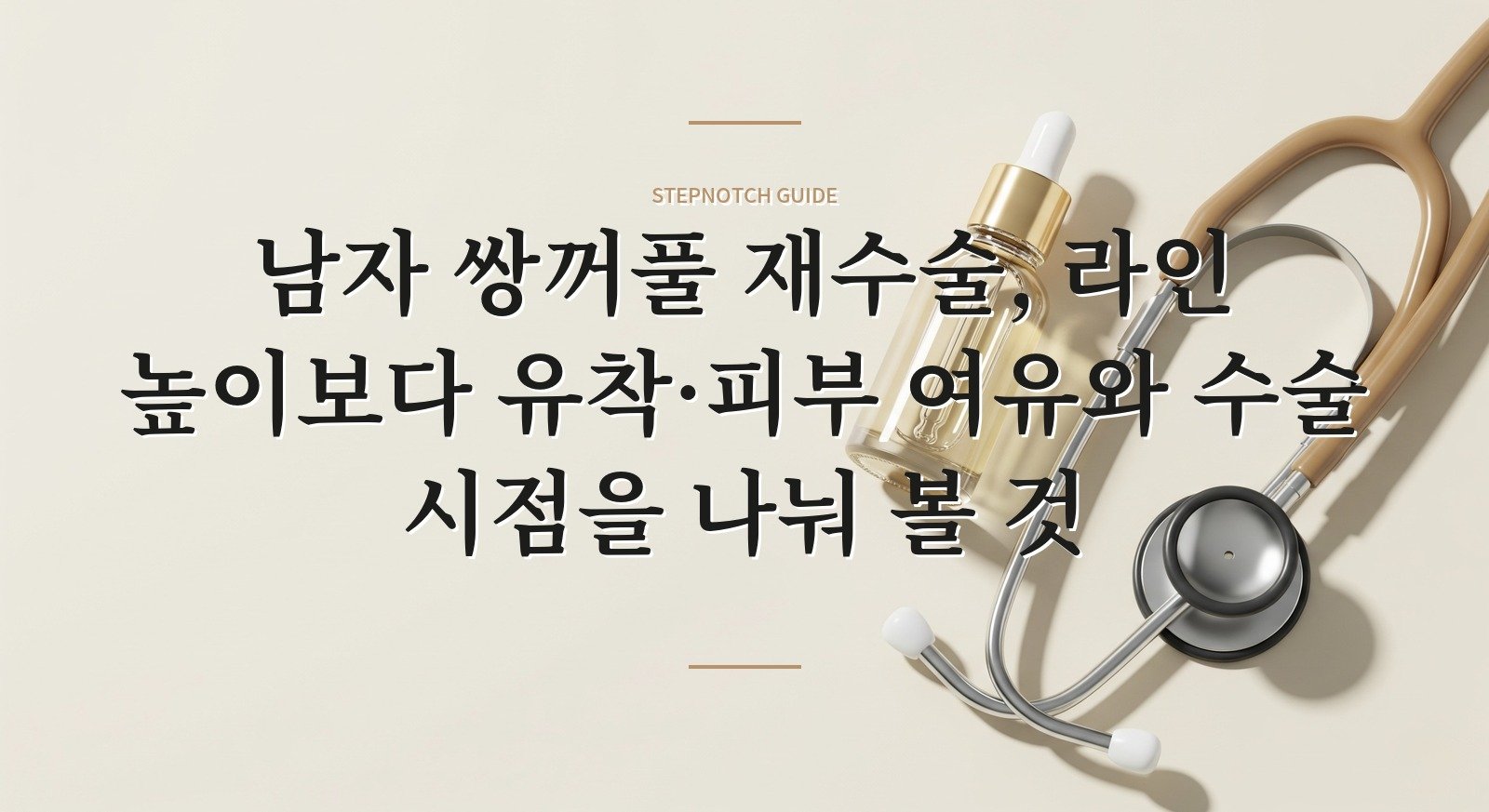 남자 쌍꺼풀 재수술, 라인 높이보다 유착·피부 여유와 수술 시점을 나눠 볼 것 핵심 정보