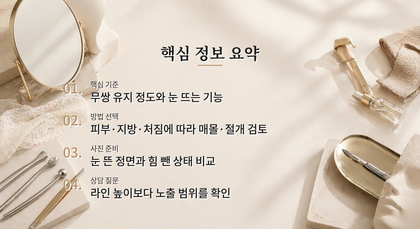 남자 무쌍 눈성형, 매몰법과 절개법을 고르는 포인트 비교 가이드