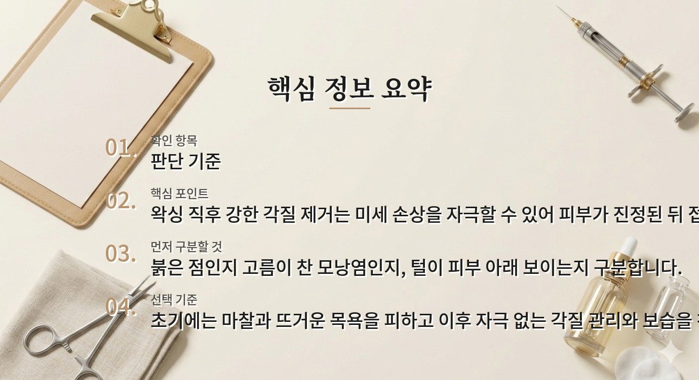 제모 왁싱 후 인그로운 헤어, 스크럽 시점과 염증 관리법 비교 가이드