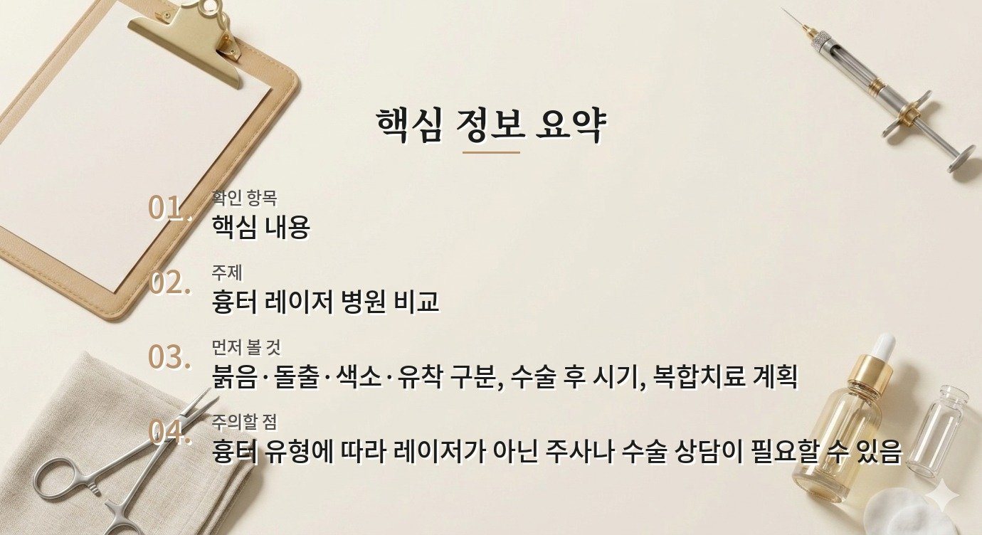 수술 흉터 레이저 병원, 레이저 이름보다 흉터 시기를 묻는 이유 비교 가이드