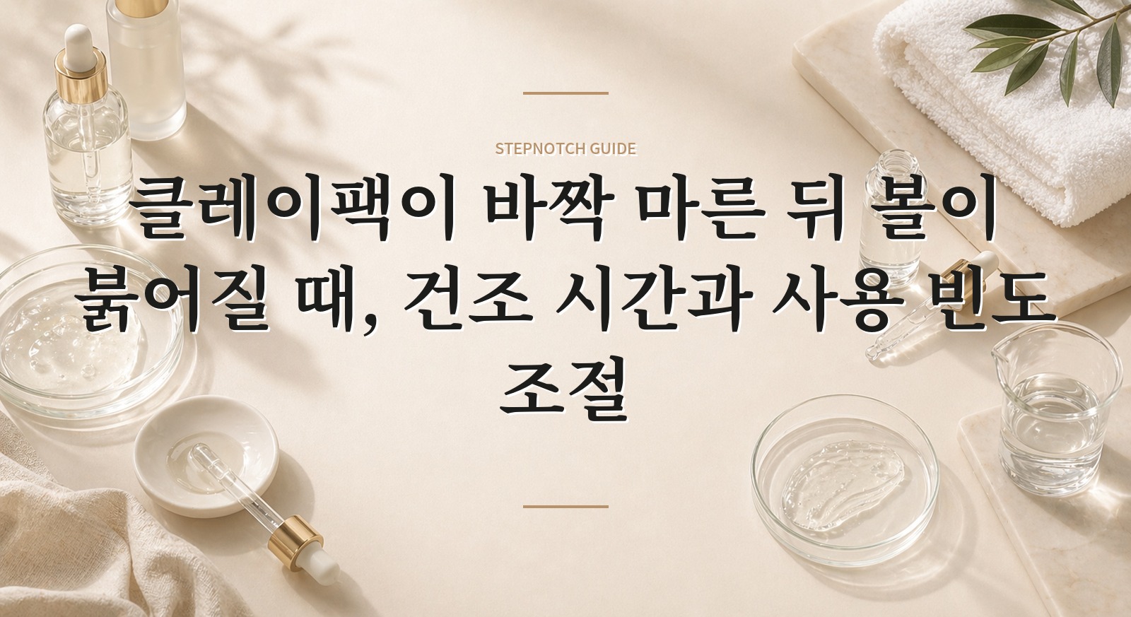 클레이팩이 바짝 마른 뒤 볼이 붉어질 때, 건조 시간과 사용 빈도 조절 핵심 정보