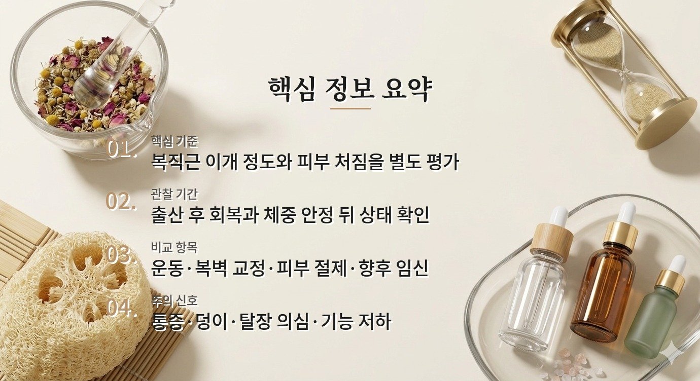 출산 후 벌어진 복직근은 복부거상으로 함께 교정할 수 있나요? 비교 가이드