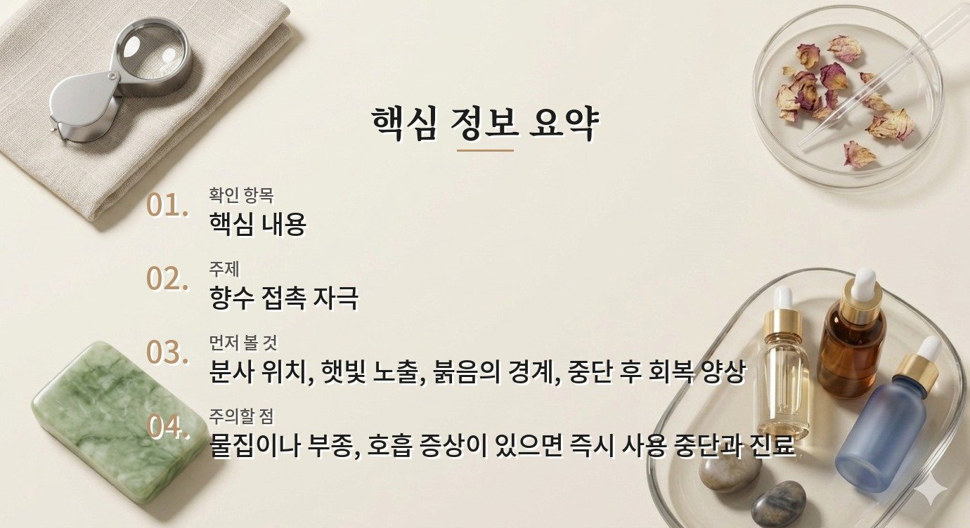 향수를 뿌린 목이 가려울 때 접촉성 피부염을 의심하는 단서 비교 가이드
