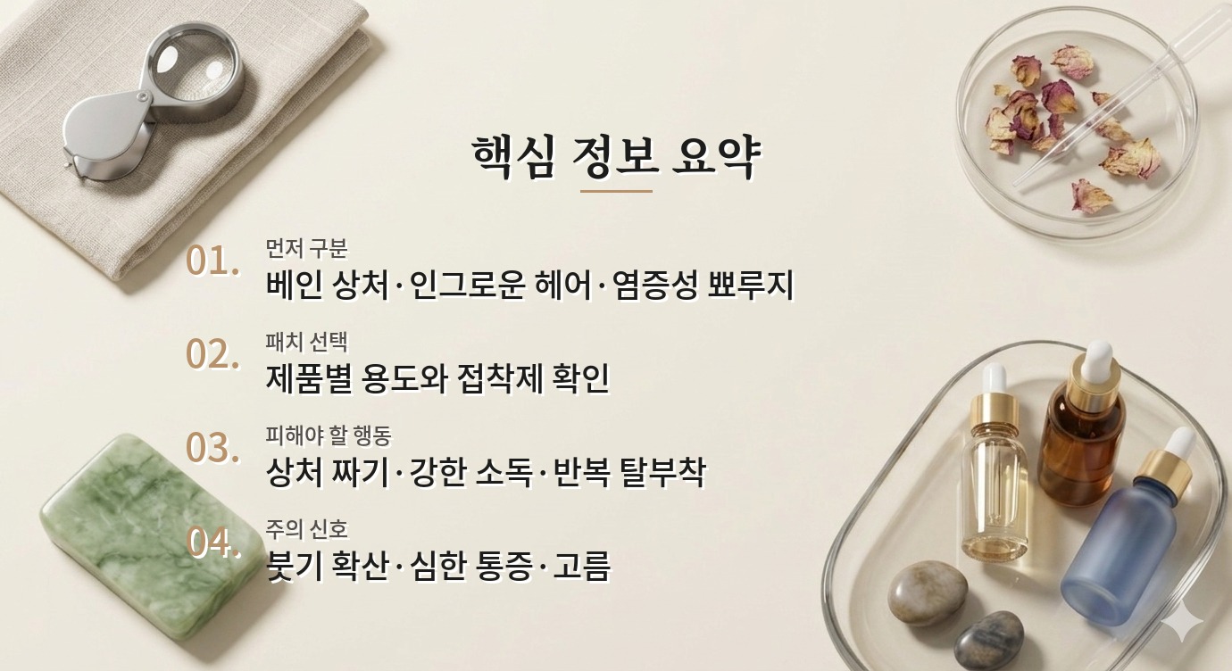 면도한 윗입술에 여드름 패치를 붙여도 될까? 상처와 염증 구분법 비교 가이드