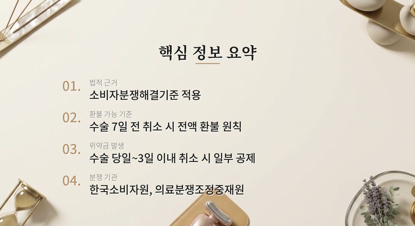 성형 수술 예약 취소 시 예약금은 환불받을 수 있나요? 핵심 정보