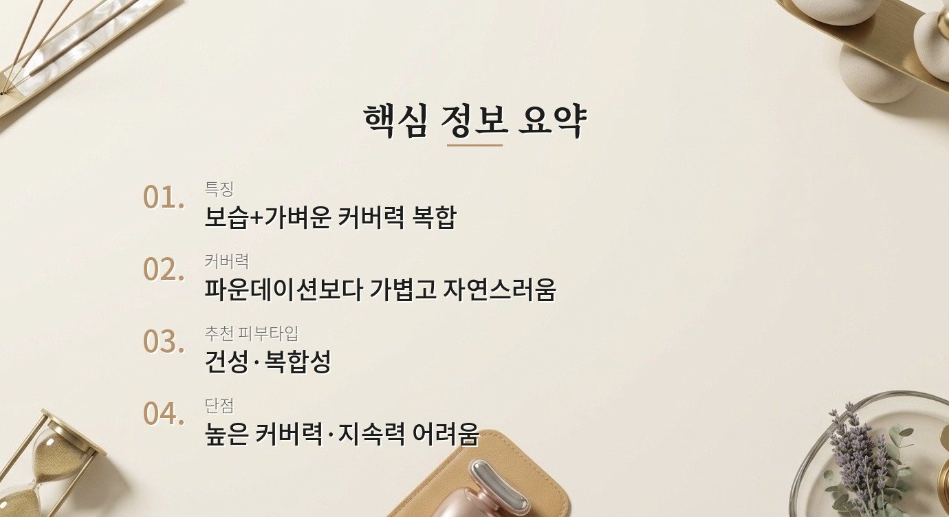 틴티드 모이스처라이저, 파운데이션 대신 써도 될까요? 핵심 정보