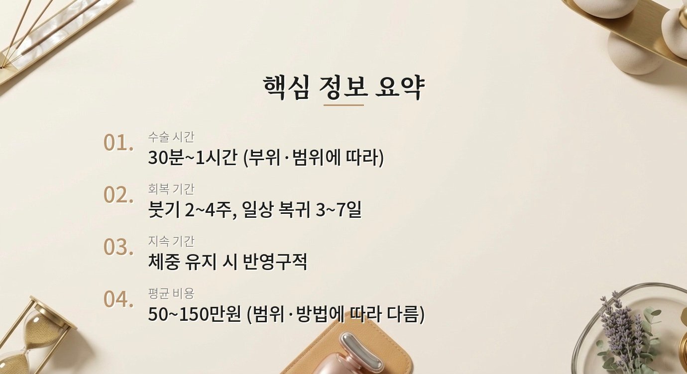 이중턱 지방흡입, 효과는 얼마나 되고 재발하나요? 핵심 정보