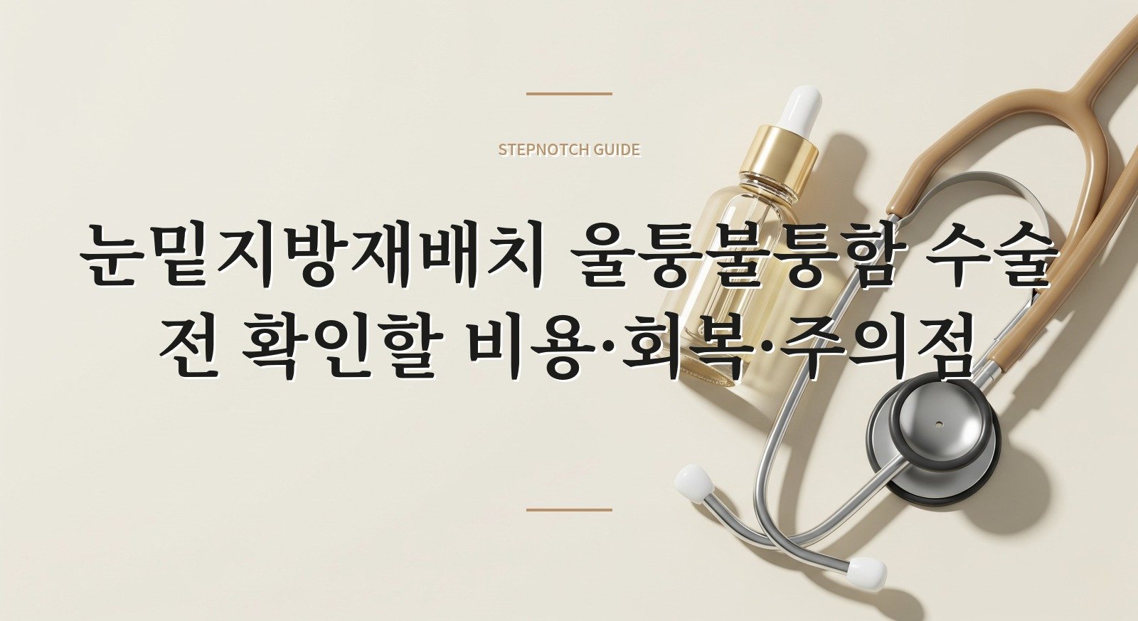 눈밑지방재배치 울퉁불퉁함 수술 전 확인할 비용·회복·주의점 대표 이미지