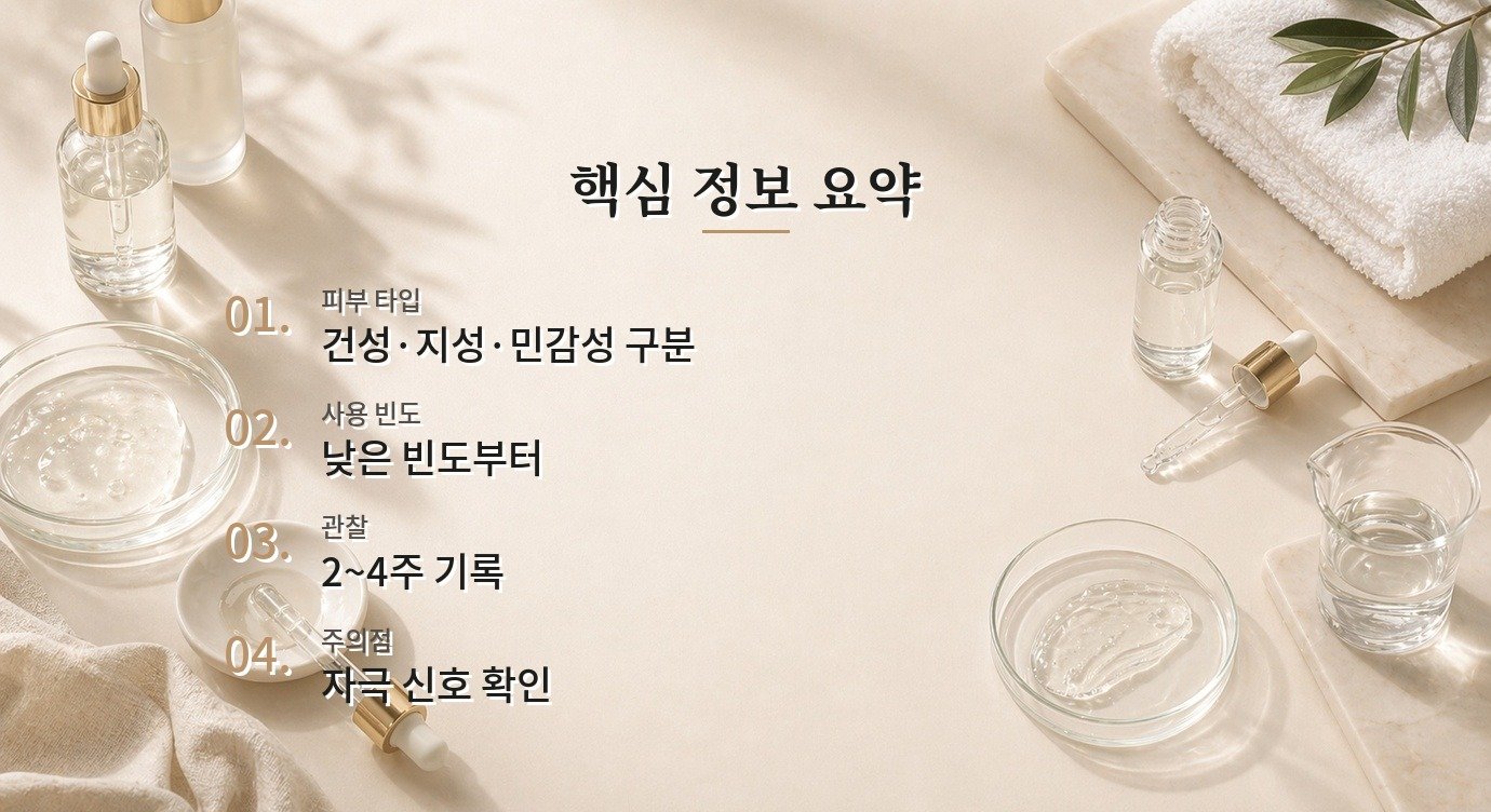 약산성 클렌저 효과 관찰 기간과 루틴 조정 기준 핵심 정보 요약 이미지